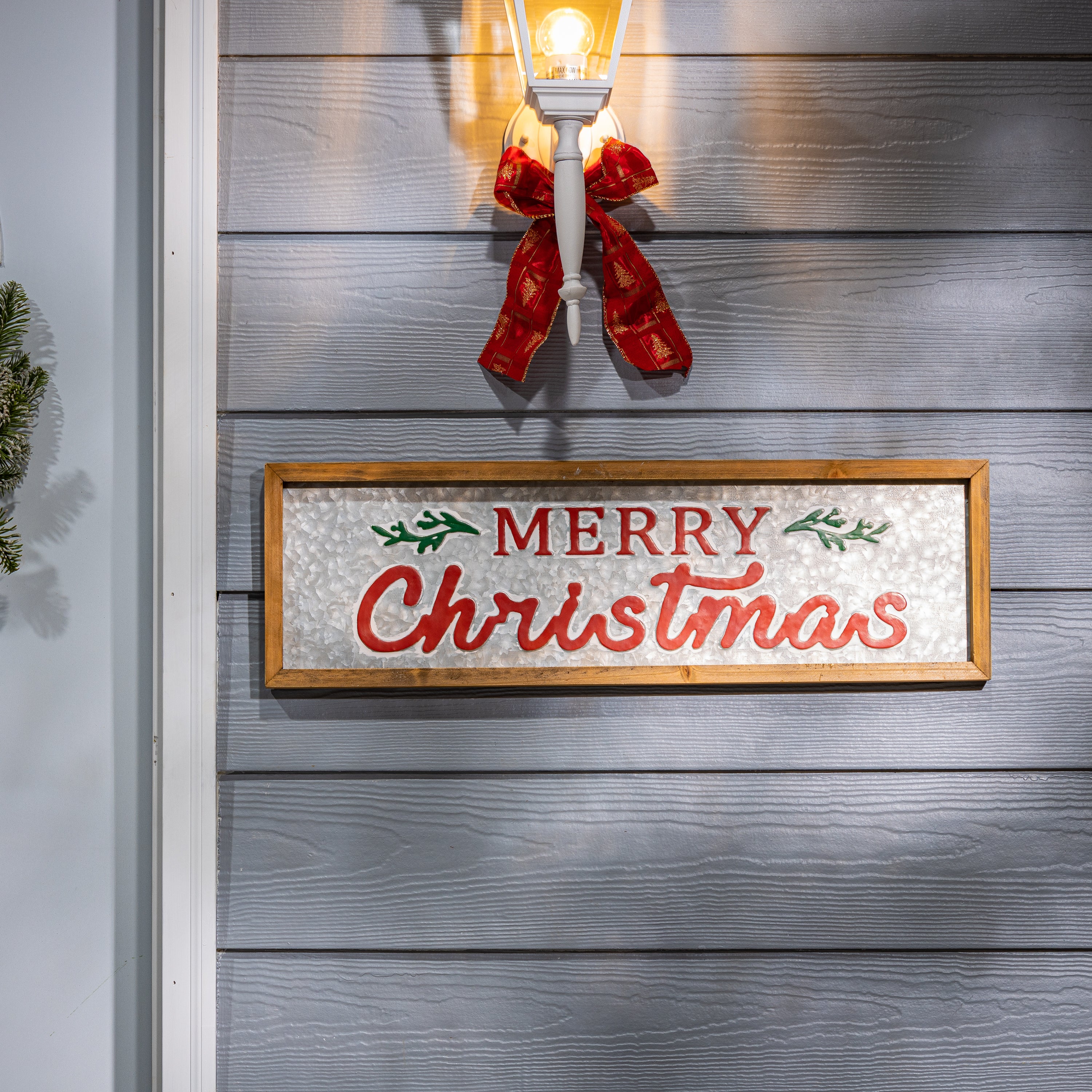 Galvanized Metal Christmas Holiday Signs, Farmhouse Decor